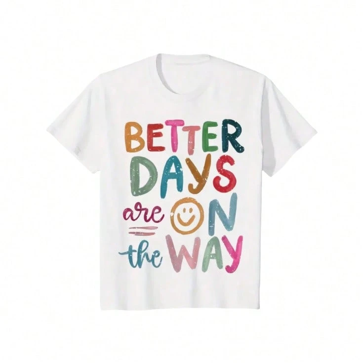 Inspire Others With Our Positive Quote T-Shirt – Bring Happiness Wherever You Go - 白色 - 查看 1