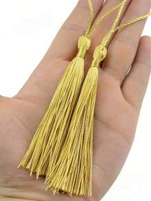20/50/100pcs 13cm/5inch Gold Small Tassels With Rings, Suitable For Bookmarks, Jewelry Making, DIY Projects - 13cm Gold - View 3