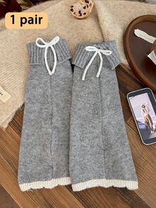 1 Pair Women's Leg Warmers, Autumn/Winter Warm Solid Color Slimming Leg-Flattering Cuffed Slouch Leg Warmers, Match With Skirts, Multiple Styling Options - Multicolor - View 17