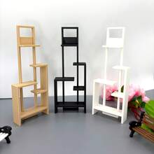 1:12 Minimalist Miniature Display Stand, Model House Mini Storage Rack, Home Office Desktop Decor, Fairy House Mini Tiered Display Rack, Figurine Small Ornament Display Stand, Miniature Furniture Model Decoration Storage Ornament, Miniature Scene Accessories, Photo Frame/Potted Plant Prop Display Rack - Miniature Display Shelf - View 4