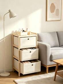 1 Piece Storage Drawer, Pull-Out Fabric Storage Box With Layered Design, Divided Compartments For Clothes And Sundries Storage, Breathable And Dust-Proof, Simple And Versatile For Bedroom And Living Room - Multiple Specifications - View 2