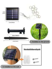 1件裝戶外太陽能LED燈串 - 100/200/300顆LED，8種照明模式，IP65防水，適用於花園、庭院、派對、婚禮、聚會、涼亭、屋簷、牆壁、復活節、聖誕節、節日裝飾 - 黑色 - 查看 6