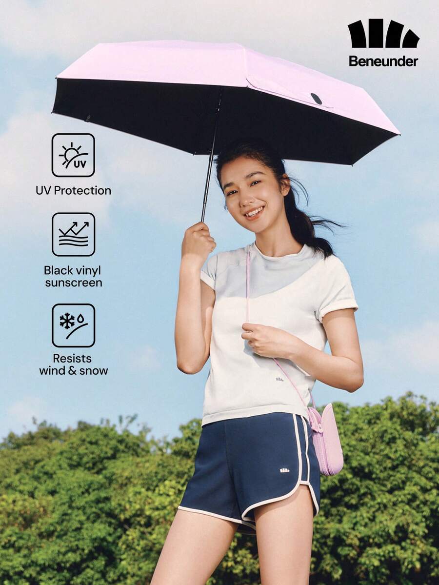 Beneunder 5-Fold Black Coating Capsule Sun Umbrella BM525 - Icing Powder - View 1