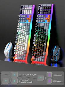 RAIKU 3-Color RGB Wired Mechanical Feel Gaming Keyboard And Mouse Set - 104-Key Wired Keyboard - 3D RGB Mouse - View 5