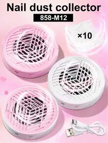 美甲集塵機 壓克力美甲集塵器 美甲風扇 美甲清潔器 附濾紙（10張） 強力除塵 低噪音 適用於凝膠美甲拋光沙龍與居家使用 美甲用品 情人節禮物 - 彩色 - 查看 2