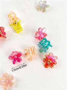 15/30/80pcs-New Multi-Color Multi-Shape Small Claw Clips Assorted Hair Clips, Girls Daily Casual Versatile Hair Accessories, Bangs Side Hair Clips - Multicolor - View 2