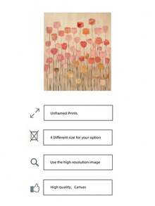 1pc Frameless Vintage Japanese Floral Abstract Wall Art Dorm Gift - Multi-color - View 7