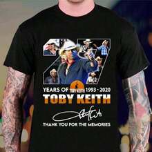 T Shirts Graphic Tees With Toby Keith 27th Anniversary Pattern Fall Fall Clothes Winter Clothes F - Black - View 1