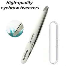 Stainless Steel Professional Thick Eyebrow Tweezers, Slanted Tip Small Tweezers, Universal Hair Removal Tweezers, Suitable For Beard Trimming - A - View 2