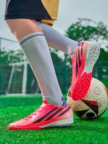 New Youth Studded Football Shoes - Red - View 3