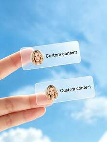 Customize Personalized Text Transparent Photo Stickers, Personalized Text Portrait Waterproof Label Stickers, Suitable For Multiple Scenes, Perfect For Halloween, Christmas, Wedding Parties, School Stationery Labels, And Custom Gift Box Labels - Multicolor - View 4