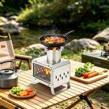 Lightweight Square Stainless Steel Camping Stove, Compact Portable Outdoor Cooker For Backpacking, Hiking, Camping, And Survival Activities - A - View 5