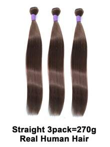 Hair Bundles #4 Chocolate Brown Straight Brazilian Straight Human Hair Bundles Unprocessed Virgin Hair Bundles Human Hair Extensions - S4 - View 26
