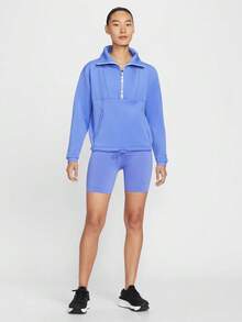 Nike Women's AS W NP FLC CROP HZ GCEL Knit Sweatshirt IQ3947-570 - Blue - View 6