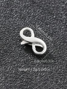 SYMFNY 1 pieza Conector de joyería con símbolo de infinito de plata de ley 925, extensor de pulsera, accesorio DIY - Hebilla en forma de 8 - Ver 7