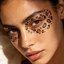 3pcs Leopard Print Temporary Face Tattoo Stickers, Sexy Adult Women Leopard Pattern Tattoo Stickers, Suitable For Halloween, Cosplay, Party, Festival And Other Occasions - Multicolor - View 4