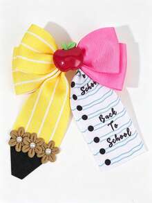 1Pc Pencil Hair Clip, Bow Hair Clip, Suitable For Back To School Season, Daily Wear Hair Accessories, Women's Hair Accessories, Women's Accessories - Multicolor - View 2