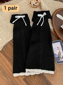 1 Pair Women's Leg Warmers, Autumn/Winter Warm Solid Color Slimming Leg-Flattering Cuffed Slouch Leg Warmers, Match With Skirts, Multiple Styling Options - Multicolor - View 18