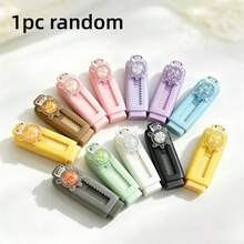 1/2/4pcs Random Color Creative Cute Sequin Turtle Push-Pull Eraser, Fashionable Non-Staining Design, Durable And Sturdy, Student , First Day Of School - Multicolor - View 10