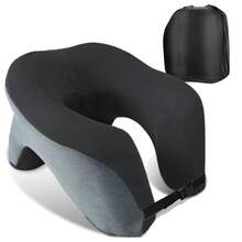 360° Head Support Memory Foam 2-In-1 Neck Pillow, With Storage Bag, Adjustable Buckle, Suitable For Travel, Home, Office And Gaming - Multicolor - View 10