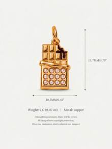 1pc Picnic Snack Pendant Charm, K-Style, 14K Gold Plated Copper Material, Suitable For Daily DIY Handmade, Decorative Earring Embellishment, Factory Semi-Finished Product Production And Other Scenarios - Multicolor - View 4