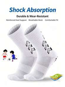 9 Pairs Random Assorted Non-Slip Soccer Socks, Unisex Anti-Slip Wear-Resistant Sports Socks, Football Basketball Running Socks - Multicolor - View 3