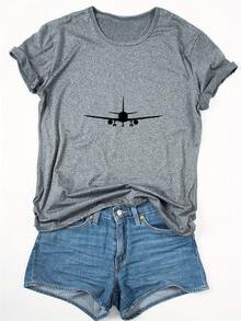 Women T-Shirts - 灰色 - 查看 2