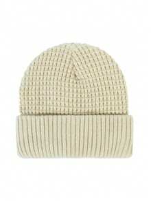 1pc Men's Solid Color Waffle Knit Warm Beanie, Half-Head Design, Multiple Colors Available, Suitable For Cold Weather Warmth And Daily Outings - Knitted Hat - View 5