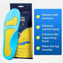 3ANGNI 1 Pair Unisex Comfortable Shock-Absorbing Sports Insoles, Suitable For Work, Standing All Day, Sports And More - Blue - View 5