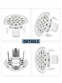 2/4pcs Ceramic Sink Basin, Countertop Container, Artistic Sink, Overflow Drain Plug Accessories, Bathroom Sink Overflow Ring, Plastic Material, Mesh Round Hole Cover, White Decorative Home Bathroom Decor, Autumn Decorative Bathroom Accessories, Suitable For Bathroom, Kitchen, Sink - A - View 4