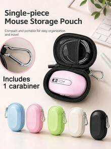 1pc Mouse Storage Bag, Multifunctional Data Cable Organizer, Digital Accessories Storage Pouch, Shockproof Power Bank Plug & Mouse Protective Case, Wireless Mouse Storage Protective Sleeve, Portable Storage Bag - Multicolor - View 1