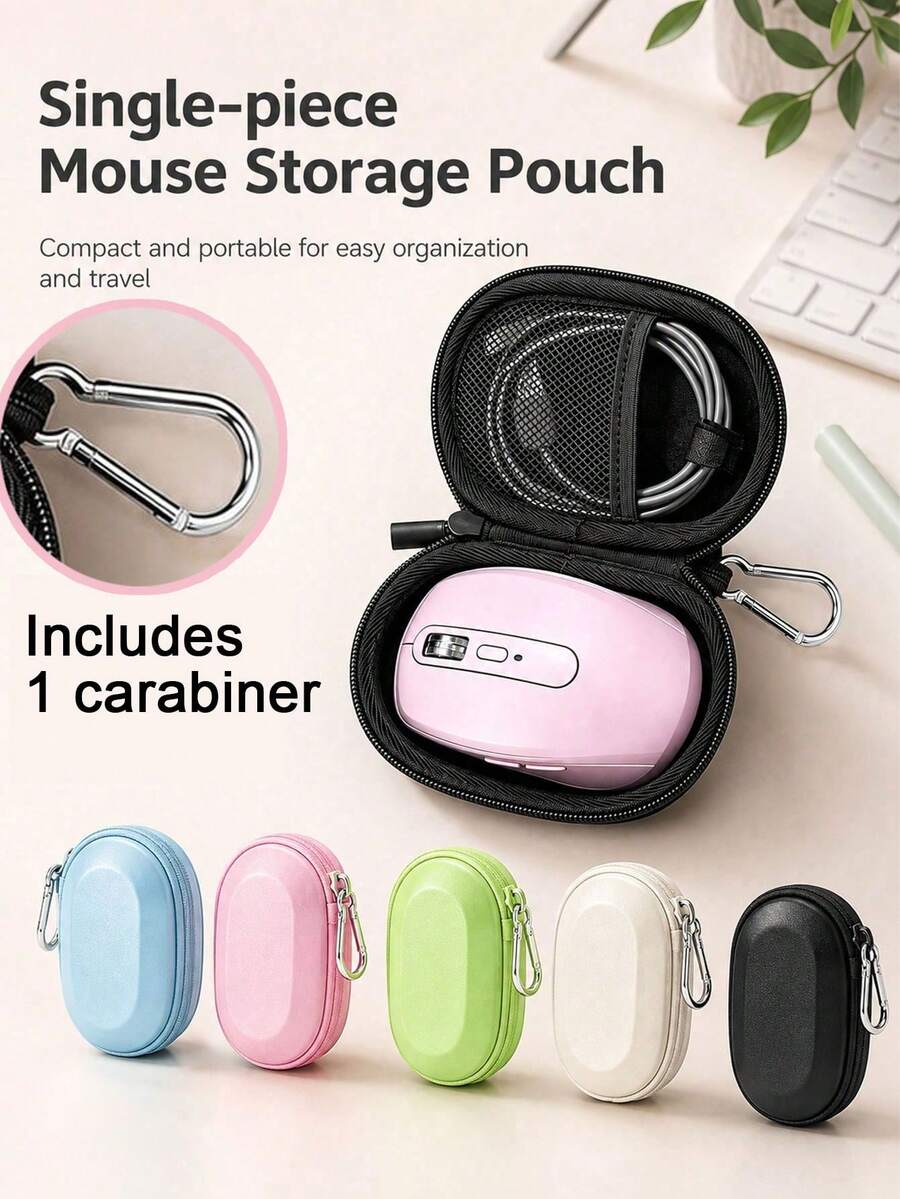 1pc Mouse Storage Bag, Multifunctional Data Cable Organizer, Digital Accessories Storage Pouch, Shockproof Power Bank Plug & Mouse Protective Case, Wireless Mouse Storage Protective Sleeve, Portable Storage Bag - Multicolor - View 1