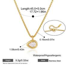 S SHOPBOHO 1件極簡水晶鋯石吊墜項鍊，新娘飾品，高品質不鏽鋼，日常基礎珠寶配件 - 頸鍊 - 查看 9