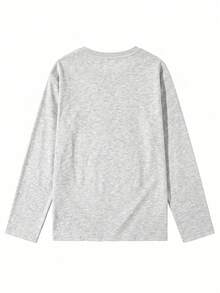 Women's Fashion Autumn/Winter Loose Round Neck Casual Versatile Fruit Print Long Sleeve T-Shirt - Light Gray - View 8