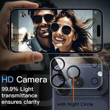 XINHONGYU Screen Protector For Phone 11/12/13/14/15/16 Pro Max/17 Pro/17 Air/17 Pro Max, Full Screen Tempered Glass Back Film And Camera Lens Protector, Easy Installation, Compatible With Specific Models - Clear - View 2
