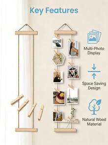 Clip-On Hanging Photo Display Rack, Wall-Mounted Photo Storage Rack, Suitable For Baby Room, Hair Accessories And Photo Hanging Storage Decoration - Multicolor - View 9