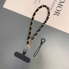 1件金屬卡鏈手機殼鏈條 女款金屬鏈條掛繩 斜跨配件 斜跨繩 通用包珍珠鏈 可掛頸 多功能 可懸掛鏈條手機掛鏈 免夾扣 - 愛心短款卡鏈 - 查看 3