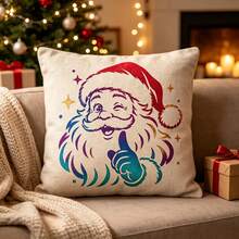 2 Packs Reusable Plastic Santa Claus Templates - Suitable For Windows, Walls, Fabrics, Wood, Canvas | DIY Christmas Crafts With Iconic Santa Claus Face And Beard Design. Scrapbooking And Holiday Decoration Drawing Reference. - Sets - View 6