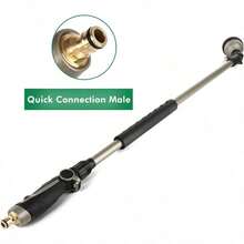 Watering Lance Heavy Duty,  Metal Spray Lance  Adjustable Ratcheting  Spray Patterns Hose Wand, Garden Long Sprayer Gun To Hanging Baskets, Shrubs - 10 Different Spray Patterns - Black - View 5