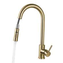 YUNRUX 304 Stainless Steel Kitchen Faucet, 2-Mode Kitchen Faucet, 360° Swivel Kitchen Faucet - 金色 - 查看 1