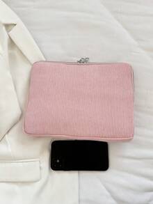 Funda de portátil de lujo minimalista de unicolor, bolsa de almacenamiento para portátil y tableta de varios tamaños, bolsa para ordenador - Rosa Pálido - Ver 7