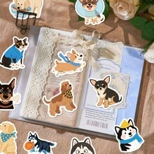 50Pcs Cute Dog Stickers, Cartoon Puppy Waterproof Vinyl Decals, Decor Stickers For Water Bottles, Laptops, Luggage, Teen Back To School Stationery - Multicolor - View 5