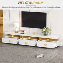 White Coffee Table - Particle Board Side Table For Living Room - 白色 - 查看 6