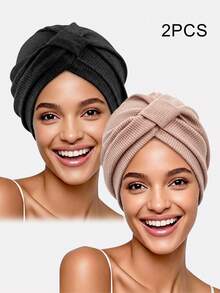 1pc Women's Thick Pleated Square Headscarf Hat, Headwrap, Arabic Hat, Suitable For Daily Use - Claret - View 35