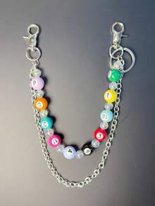 1 pieza Cadena de cintura de estilo punk para hombres de color mixto, cadena de pantalones, cadena de cintura minimalista de hip hop Ins, adecuada para decorar llaveros, carteras, bolsos, envío de secuencia de colores aleatorios - Multicolor 2 - Ver 3