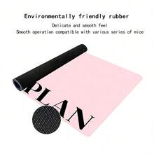 One "GOD'S PLAN" Pink Oversized Mouse Pad Featuring Stitched Edges And A Non-Slip Rubber Base; Suitable For Home Offices And Ideal As A Gift For Friends Or Women. It Serves As Both A Gaming Mouse Pad And A Practical Desk Accessory. - Mouse Pad - View 6