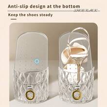 20pcs Adjustable Shoe Slot Storage Rack, Space-Saving Closet Shoe Stacking Rack, Double-Layer Shoe Storage Rack, Suitable For Sneakers, High Heels And Flat Shoes - Clear - View 4
