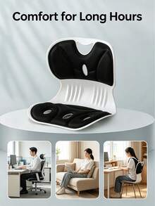 Ergonomic Posture Correction Cushion (Insert Only), Large Back Support Pad For Adult Chairs And Furniture, Helps Correct Posture, Relieves Lower Back Discomfort, Portable Lumbar Support Design - A - View 7