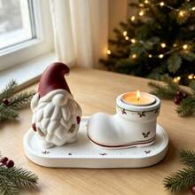 SILIKE LUFEI 3pcs Christmas Santa Claus & Shoe Candle Holder & Oval Tray Silicone Mold Set, Suitable For Making Resin, Plaster, Candle, Aromatherapy Products, Home Decor Display Silicone Mold - Silicone Mold - View 6