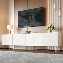 TV Stand White - Lowboard With Drawers - Storage Space For Television - 白色 - 查看 11